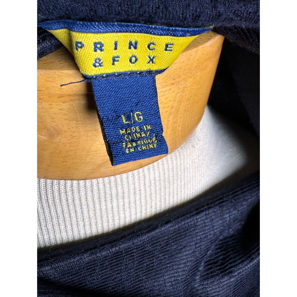 Prince & Fox Navy Blue Textured Fit Flare Skater Dress L Cap Sleeve Stretch Mini - Picture 6 of 7
